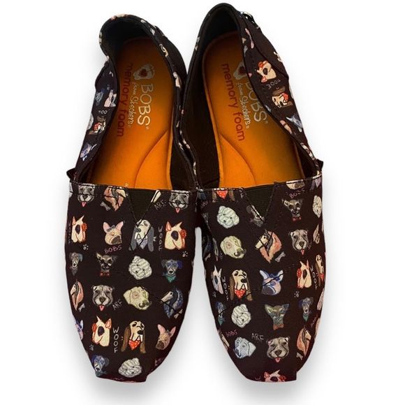 🎈Skechers “Bob’s For Dogs” Nylon Alpargata Memory Foam Loafers Slip On Size 7.5 - Picture 1 of 5